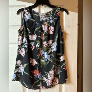 Loft Floral Sleeveless Top - Black